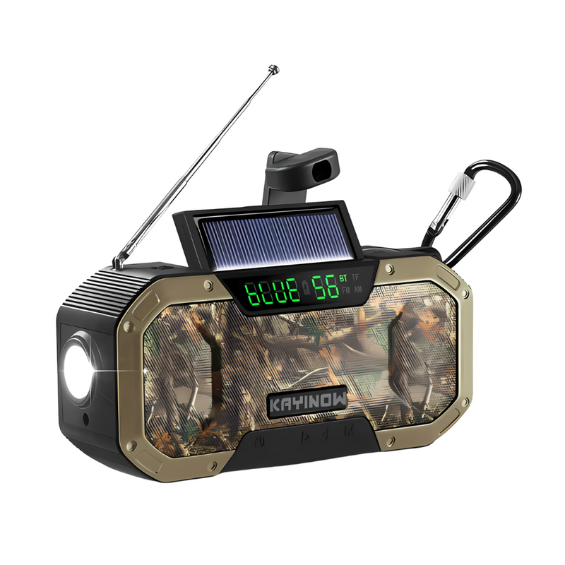 ResQwave Multi-Radio Notfallradio mit Kurbel & Solar | 5000–10000 mAh Powerbank | LED-Licht & SOS-Alarm | Kompakt & Robust