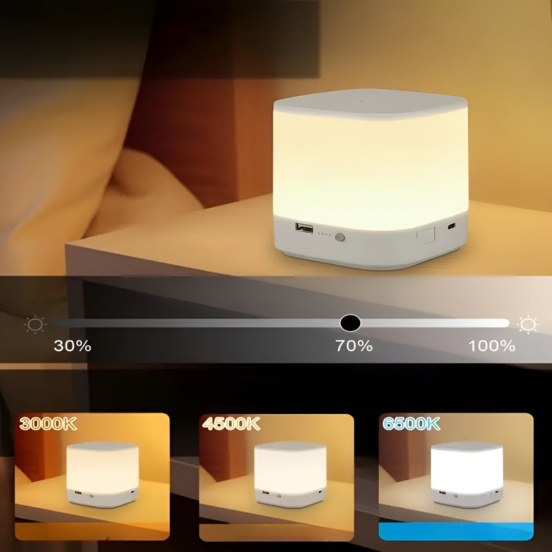Lumora LED-Tischlampe | Touch-Dimmer & Timer | Kabellos & USB-Aufladung | Einstellbare Farbtemperatur