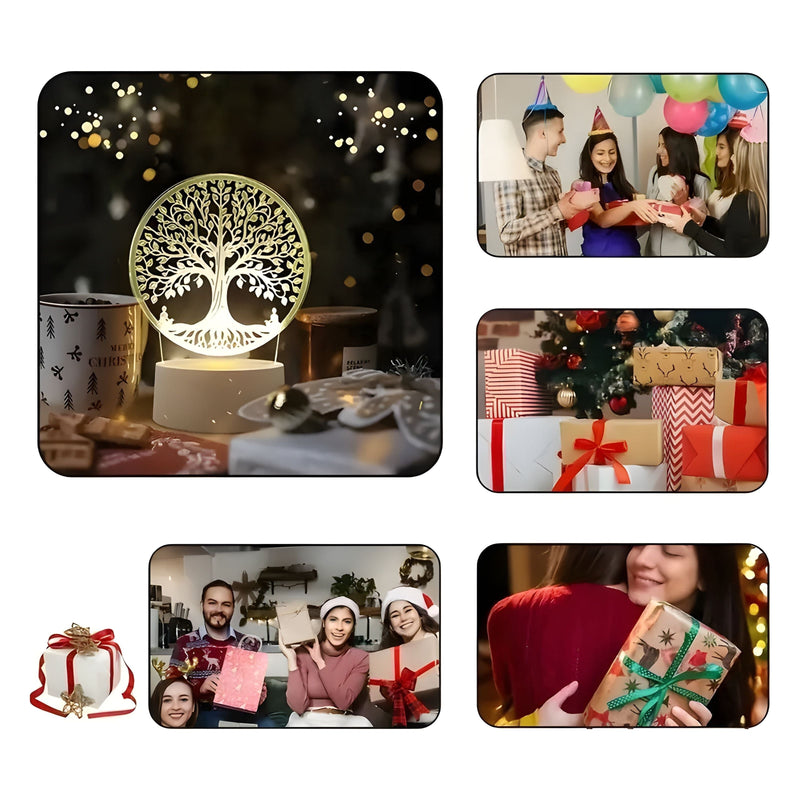 LichtAura 3D LED-Dekolampe | Farbwechsel & Warmlicht | USB & Batteriebetrieb | Acryl-Design | 3D-Effekt