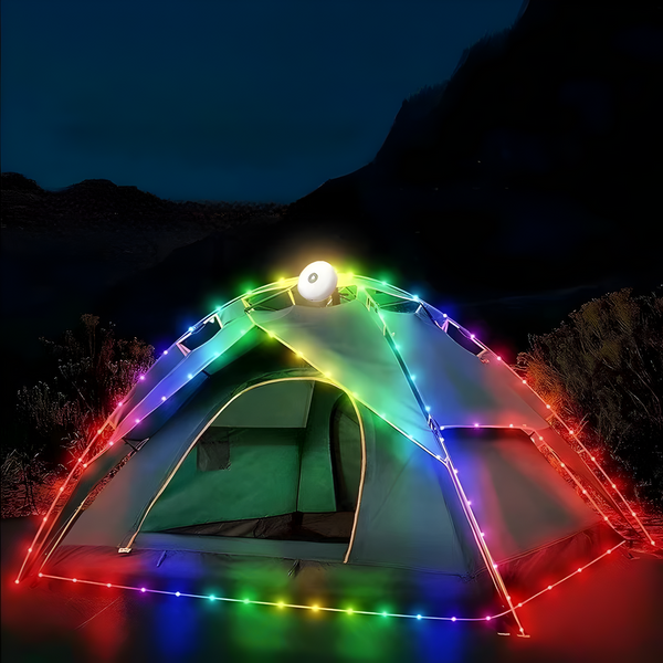 LumiTrail LED-Zeltlichtband | Wasserdicht & Flexibel | Für Outdoor & Camping | Militärgrün
