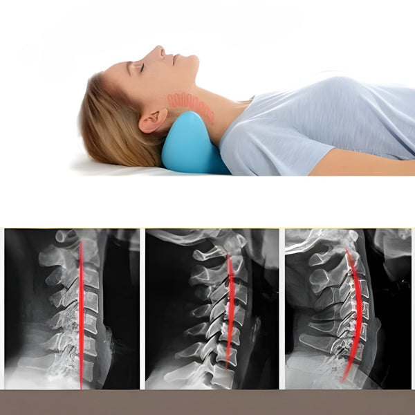 Ergonomisches Nackenstützkissen Relaxiva | Wärmefunktion | Tragbar & Vielseitig | Blau
