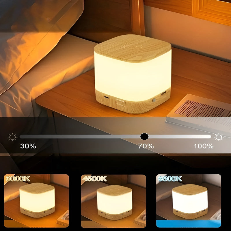 Lumora LED-Tischlampe | Touch-Dimmer & Timer | Kabellos & USB-Aufladung | Einstellbare Farbtemperatur
