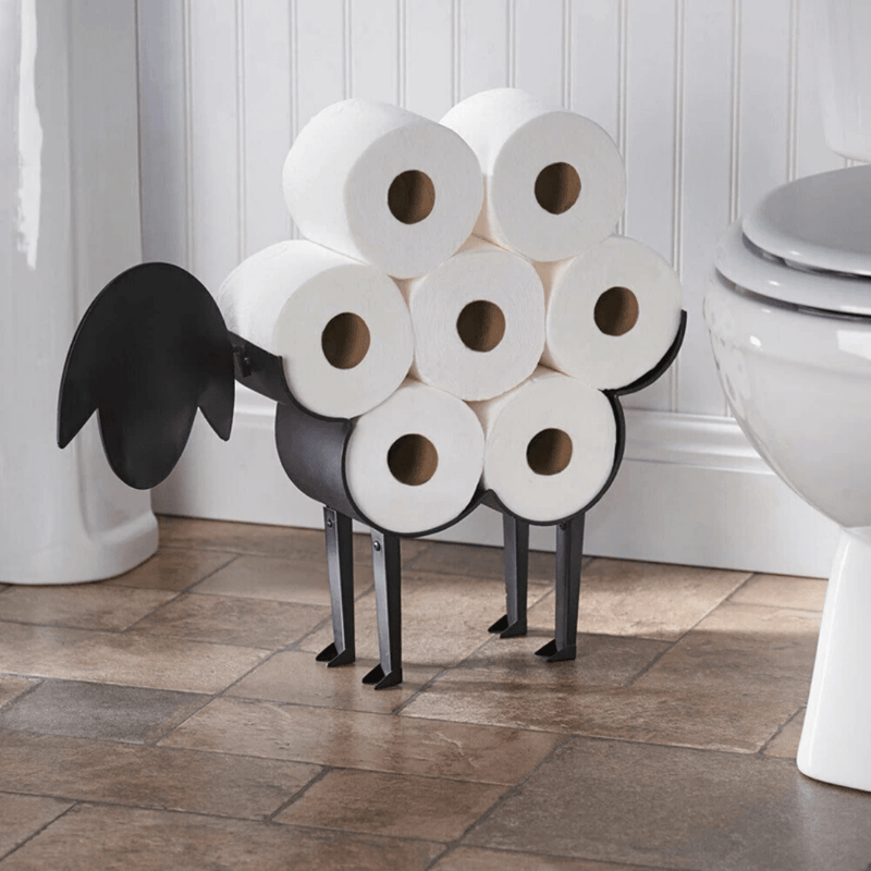 Toilettenpapierhalter ROLLITIER | Tiermotiv aus Eisen | 33,5×53,5×8,5 cm | Wanddeko & Aufbewahrung in Einem