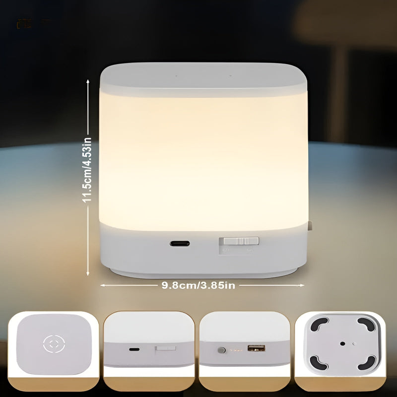 Lumora LED-Tischlampe | Touch-Dimmer & Timer | Kabellos & USB-Aufladung | Einstellbare Farbtemperatur