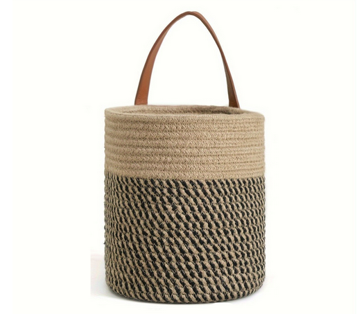 Hängende Aufbewahrungskörbe NordWoven Set | Handgewebt aus Baumwollseil | Boho & Skandi-Stil | 2er-Set Wanddeko