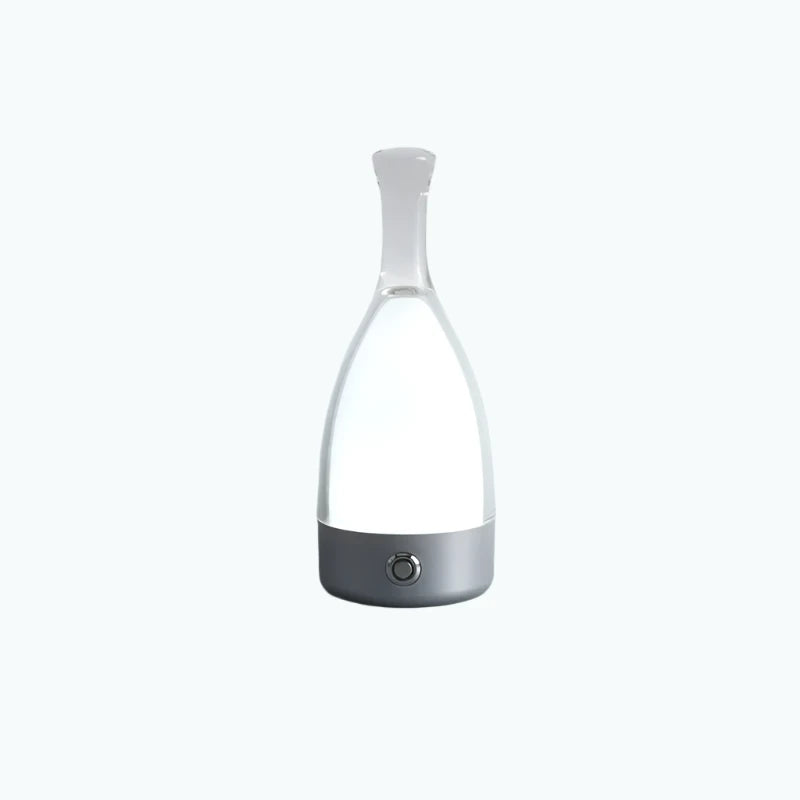 Luvino LED Nachtlicht Weinflaschen-Design | Touch-Dimmer 3-Stufen | USB-Aufladbar | Ø9×23 cm | Glas & Acryl