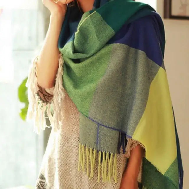 Nordiva Winter Schal | Kariertes Design | Weiches Imitat-Kaschmir | 180 cm