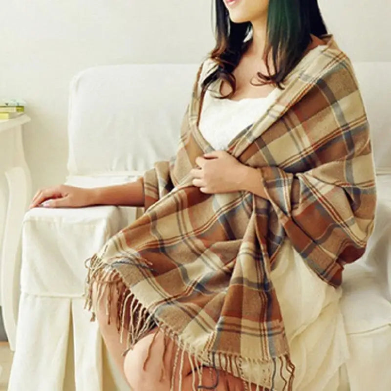 Nordiva Winter Schal | Kariertes Design | Weiches Imitat-Kaschmir | 180 cm