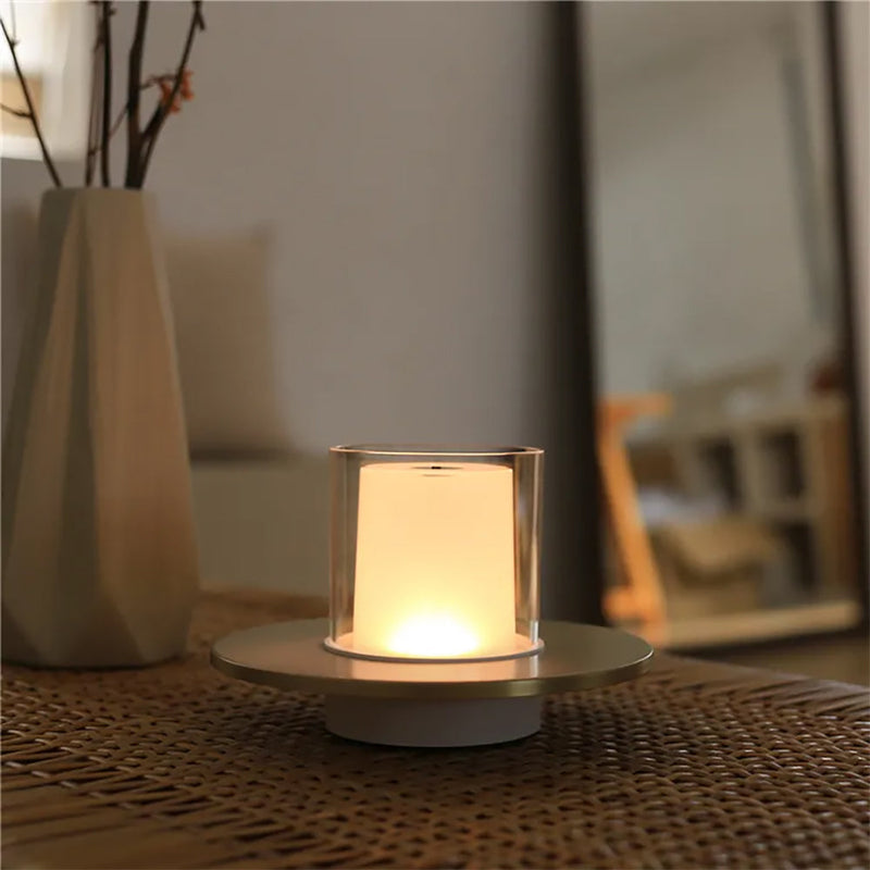 Candilume LED Tischleuchte Induktiv | Modernes Kerzendesign | Ø16×11 cm | ABS, PMMA & Stahl