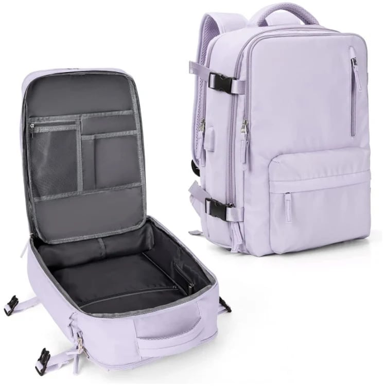 Travelliva Damen Reise-Rucksack 35 L | Wasserdicht & mit USB-Anschluss | Anti-Diebstahl & Schuhfach | Für Wandern, Alltag & Reisen