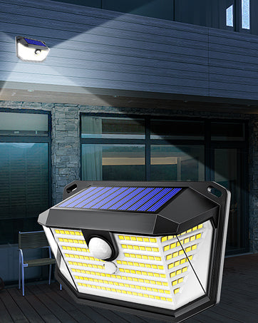 SolaNova T22 | Solar Wandleuchte mit Bewegungsmelder | 178 LEDs | IP65 Wasserdicht