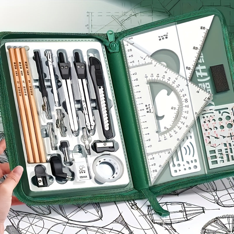 Zeichenwerkzeug-Set ProLinea | Edelstahl | Präzise Geometriewerkzeuge | Für Studium & Technik