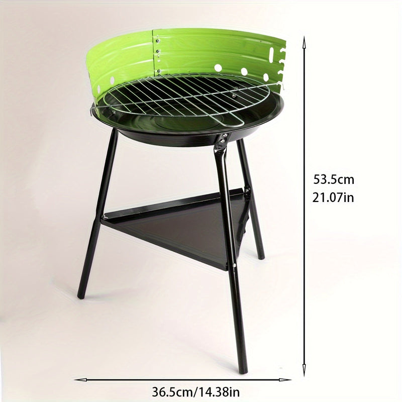 Grillaro Tragbarer Rundgrill mit Windschutz | Kompakt & Wetterfest | Für Garten, Terrasse & Camping