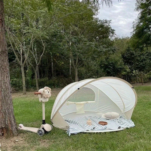 Faltbare Strandmuschel Sunviva Mini | Mit Reißverschluss | 131 × 119 × 90 cm | Für Strand, Garten & Camping