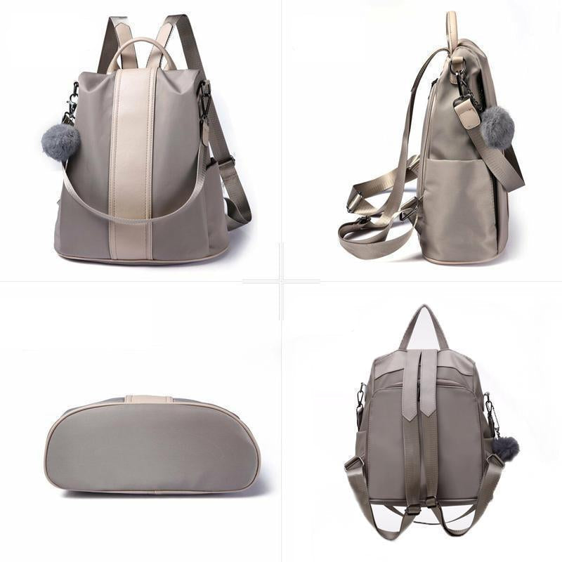 Valessia Damen Rucksack | Diebstahlschutz & Wasserabweisend | PU-Leder & Nylon | 31×33×14 cm