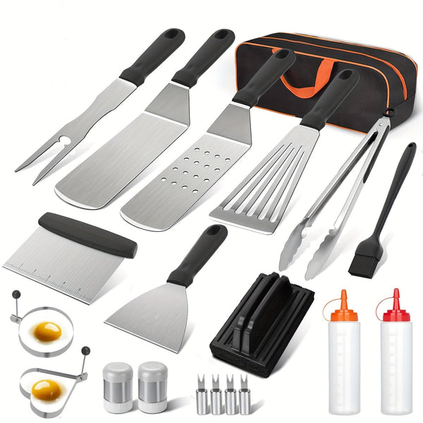 GrillMeisterPro BBQ Grillset 20-teilig | Komplettes Zubehörset | Rostfreier Edelstahl | Für Innen & Außen