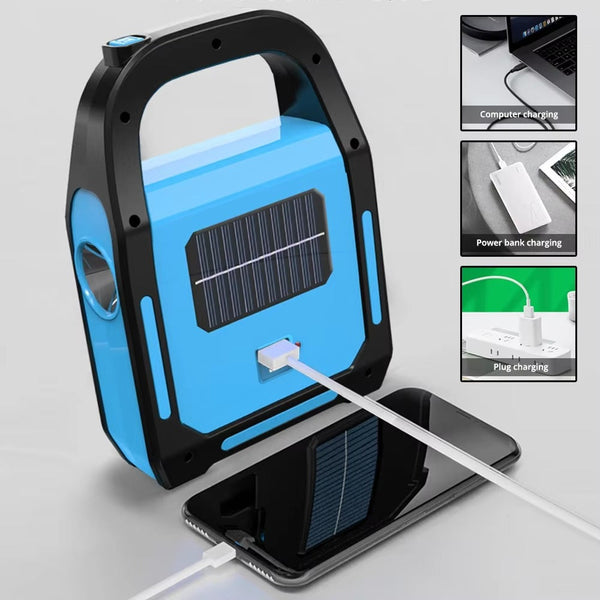 Solarlampe LumaForce 3-in-1 | LED-Laterne & Powerbank | Solar- & USB-Ladung | Wasserdicht & Stoßfest