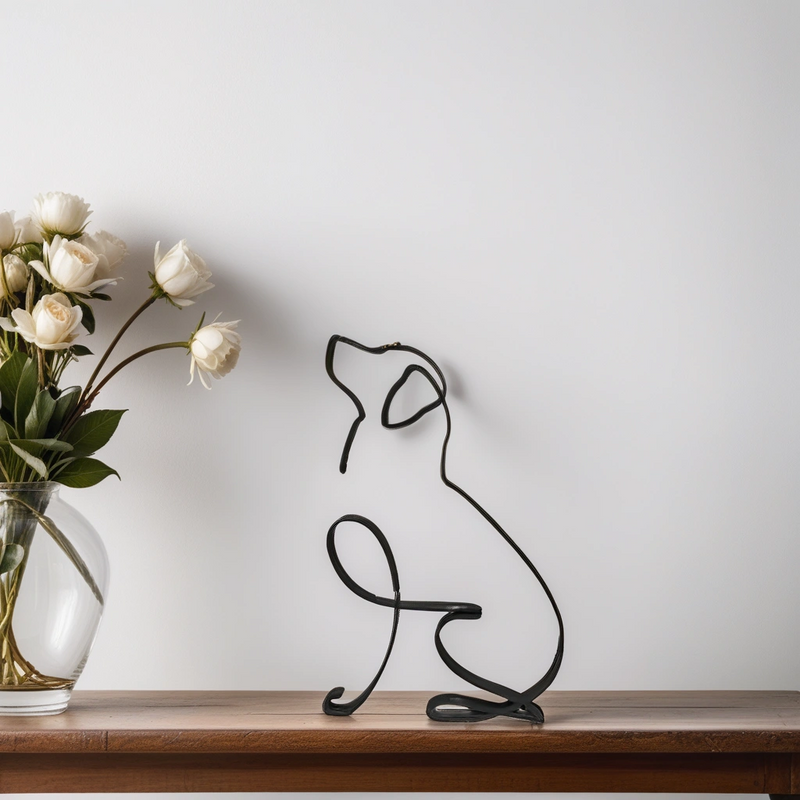 Artipaws Abstrakte Hunde Skulptur | Modernes Design | Hochwertige Kunstfigur | Für Regal & Tisch
