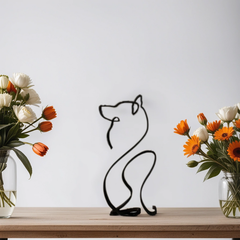 Artipaws Abstrakte Hunde Skulptur | Modernes Design | Hochwertige Kunstfigur | Für Regal & Tisch