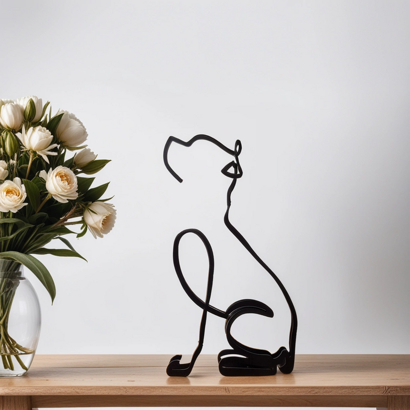 Artipaws Abstrakte Hunde Skulptur | Modernes Design | Hochwertige Kunstfigur | Für Regal & Tisch