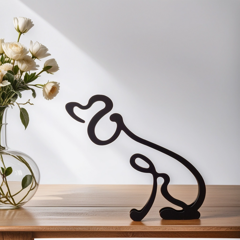 Artipaws Abstrakte Hunde Skulptur | Modernes Design | Hochwertige Kunstfigur | Für Regal & Tisch