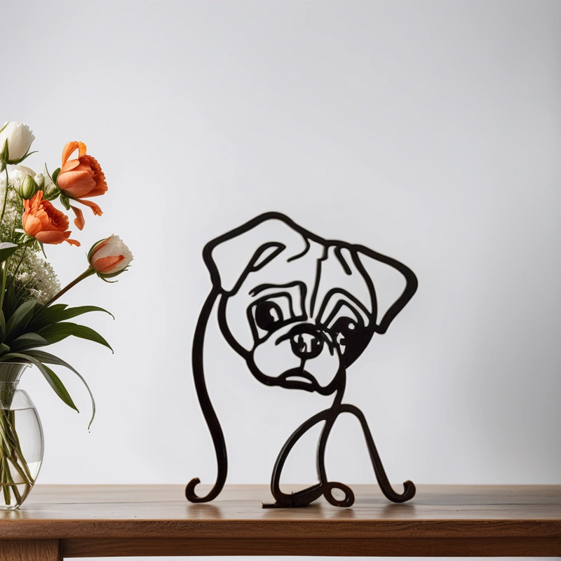 Artipaws Abstrakte Hunde Skulptur | Modernes Design | Hochwertige Kunstfigur | Für Regal & Tisch
