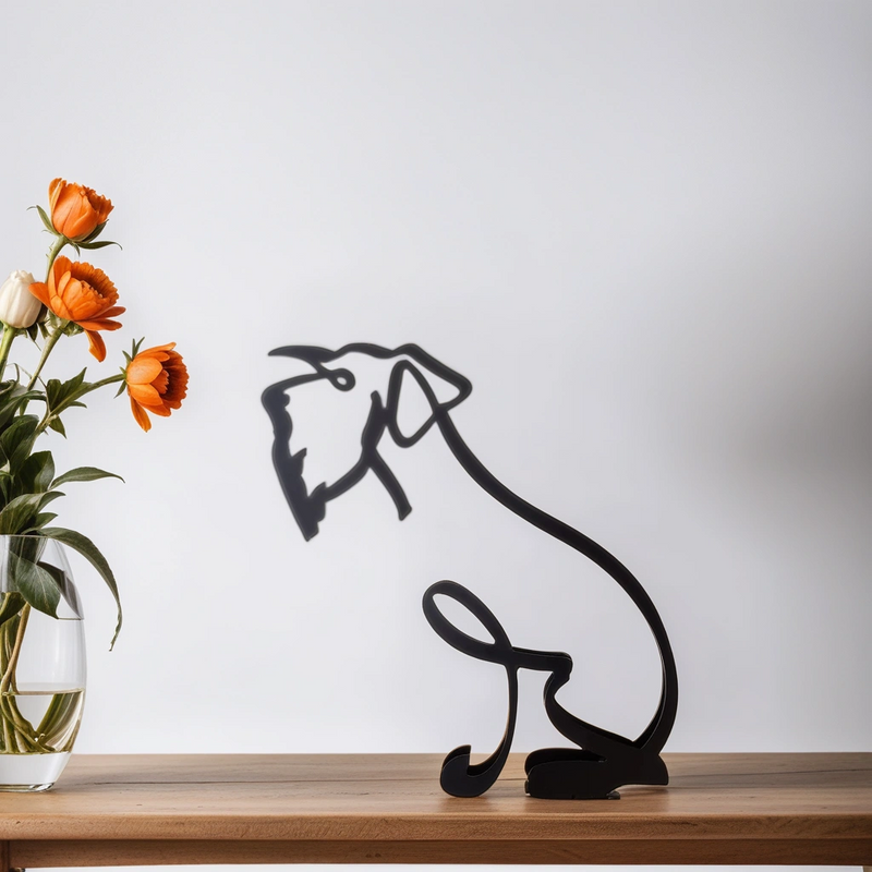 Artipaws Abstrakte Hunde Skulptur | Modernes Design | Hochwertige Kunstfigur | Für Regal & Tisch