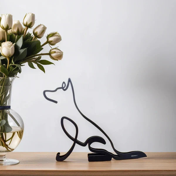 Artipaws Abstrakte Hunde Skulptur | Modernes Design | Hochwertige Kunstfigur | Für Regal & Tisch