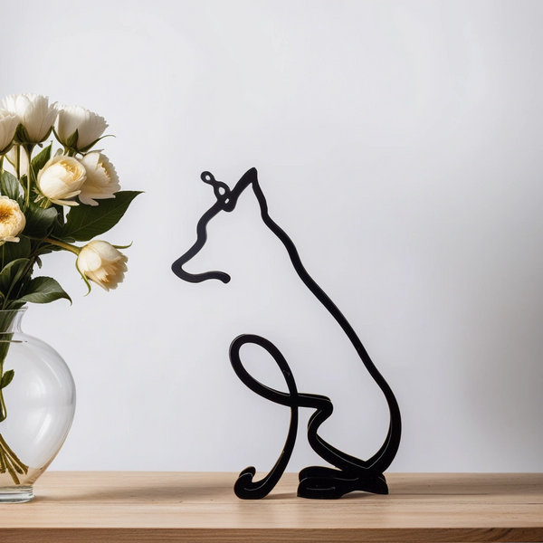 Artipaws Abstrakte Hunde Skulptur | Modernes Design | Hochwertige Kunstfigur | Für Regal & Tisch