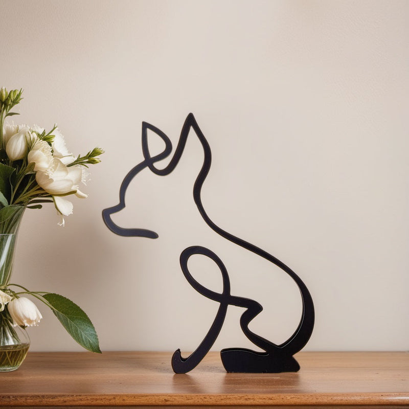 Artipaws Abstrakte Hunde Skulptur | Modernes Design | Hochwertige Kunstfigur | Für Regal & Tisch