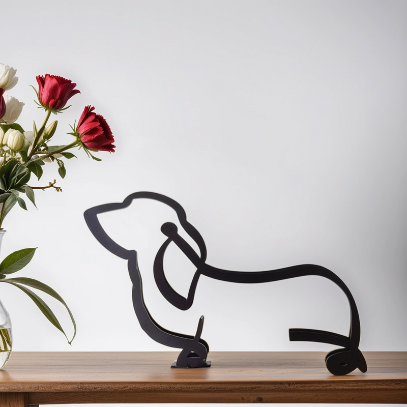 Artipaws Abstrakte Hunde Skulptur | Modernes Design | Hochwertige Kunstfigur | Für Regal & Tisch