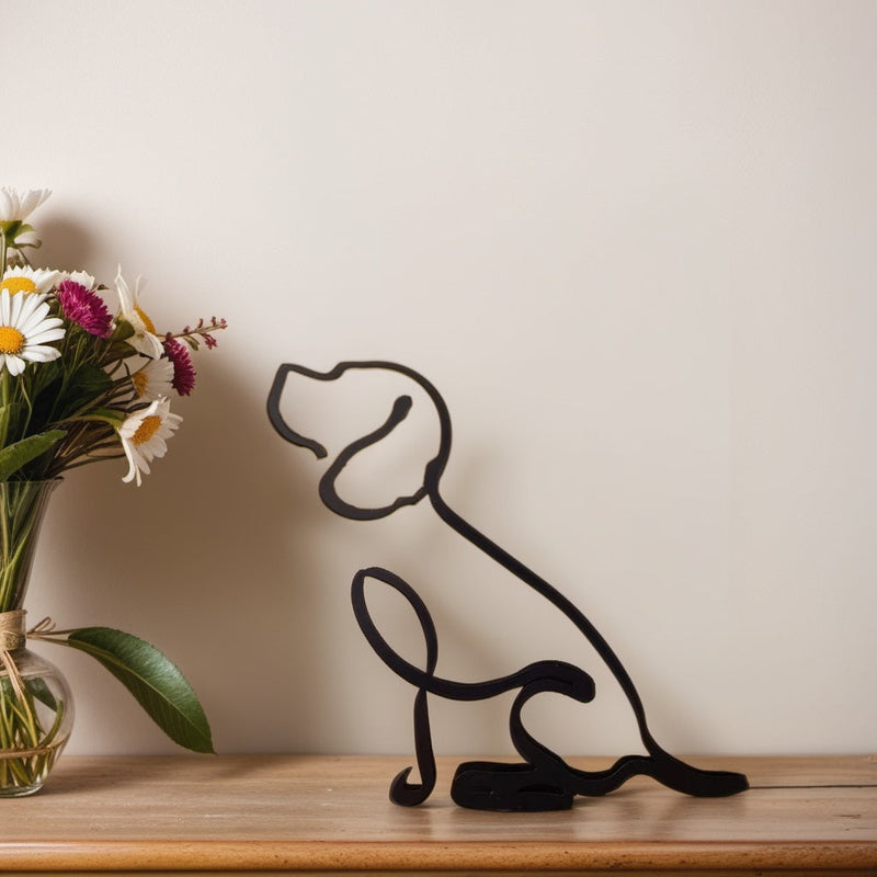 Artipaws Abstrakte Hunde Skulptur | Modernes Design | Hochwertige Kunstfigur | Für Regal & Tisch