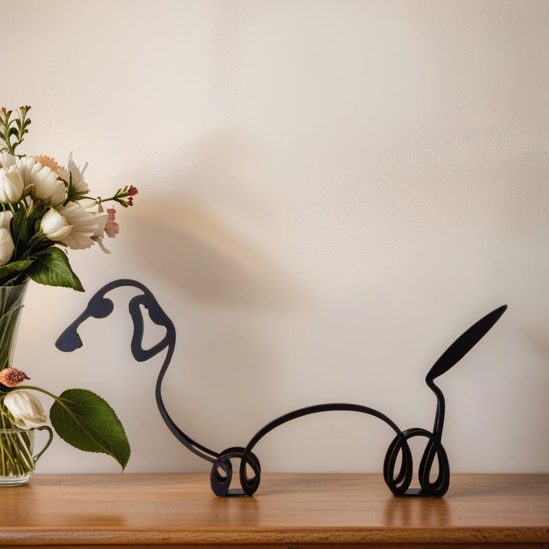 Artipaws Abstrakte Hunde Skulptur | Modernes Design | Hochwertige Kunstfigur | Für Regal & Tisch