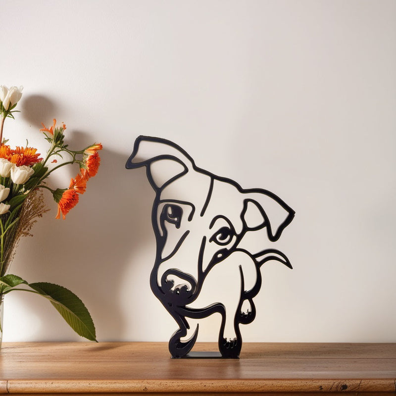 Artipaws Abstrakte Hunde Skulptur | Modernes Design | Hochwertige Kunstfigur | Für Regal & Tisch