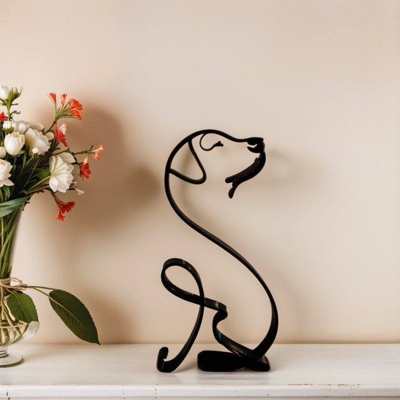 Artipaws Abstrakte Hunde Skulptur | Modernes Design | Hochwertige Kunstfigur | Für Regal & Tisch