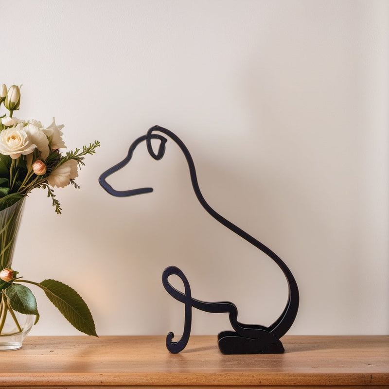 Artipaws Abstrakte Hunde Skulptur | Modernes Design | Hochwertige Kunstfigur | Für Regal & Tisch