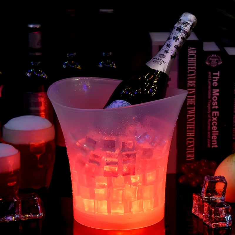LumiChill LED Sektkühler | 5L Eiseimer | Batteriebetrieben | Party & Event Deko