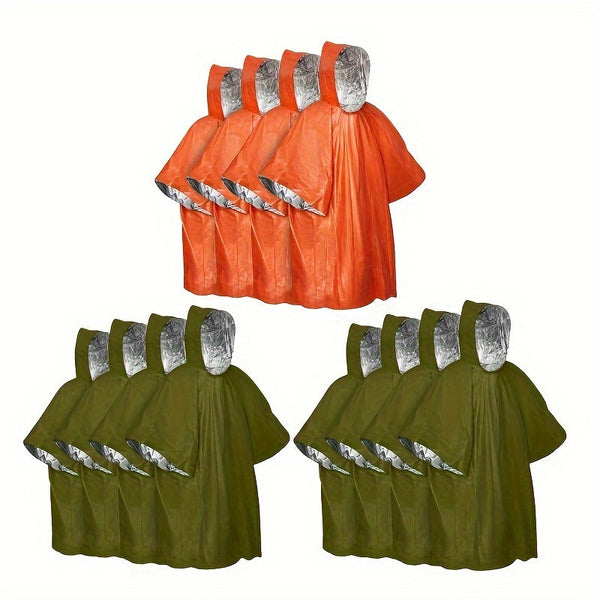 Notfallponcho-Set ThermoShield | 4er Pack | Wasserdicht & Isolierend | Kompakt & Wiederverwendbar