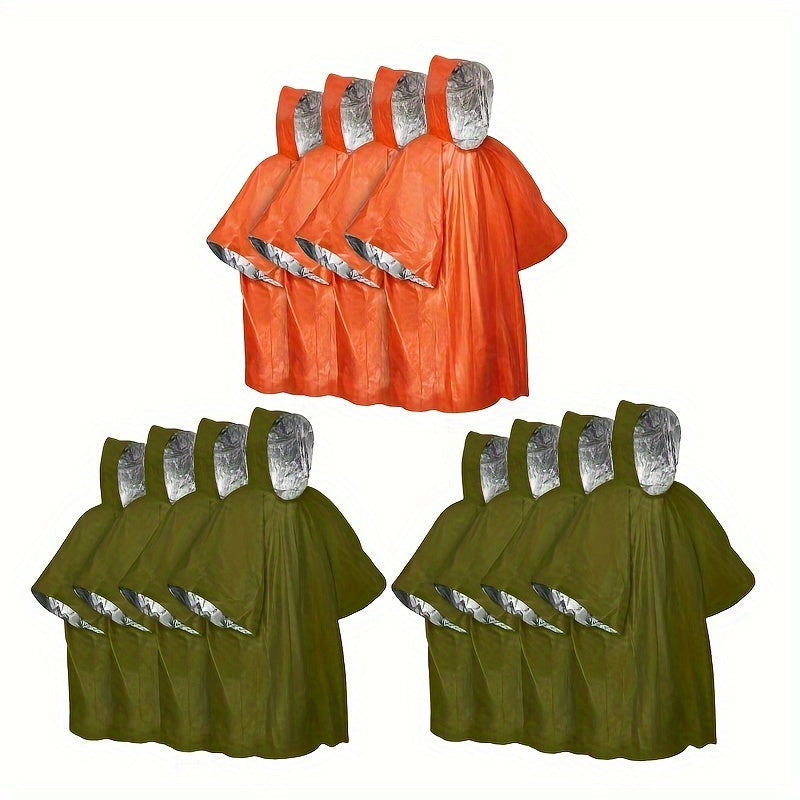 Notfallponcho-Set ThermoShield | 4er Pack | Wasserdicht & Isolierend | Kompakt & Wiederverwendbar