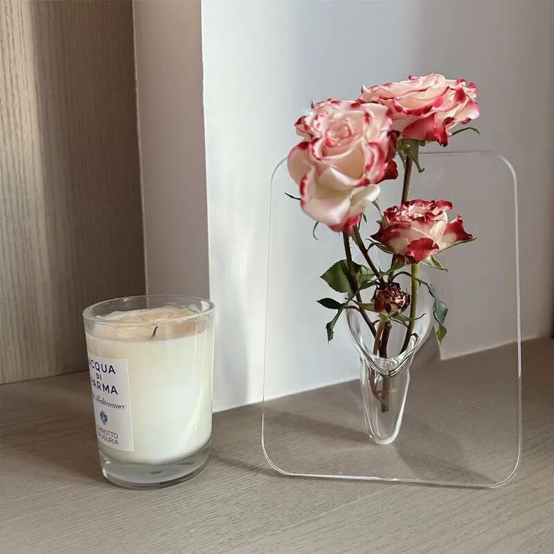 FloraFrame | Acryl Bilderrahmen-Vase | Modern & Elegant | Transparent