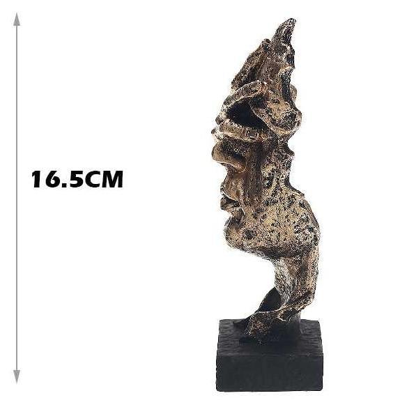 Dekofigur Silence | Skulptur in Gold | Abstraktes Wohnaccessoire