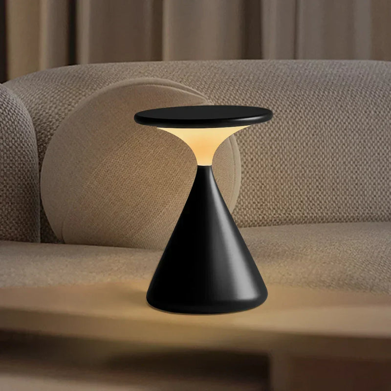 Sandoro LED Tischlampe Zanduhr-Design | Warmweiß 2200K–2700K | Touch-Dimmer | Ø13×18 cm | Kabellos & USB-C