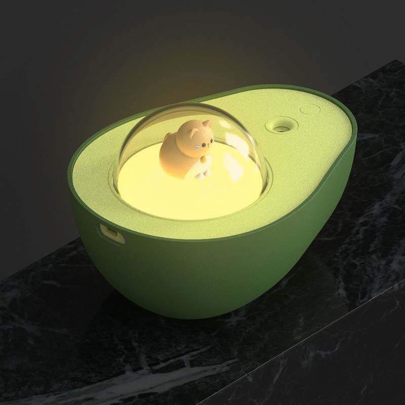 Frischli Luftbefeuchter Avocado-Design | Ionisierend & Leise | USB & Akku | 13,8 x 10,2 x 8,6 cm