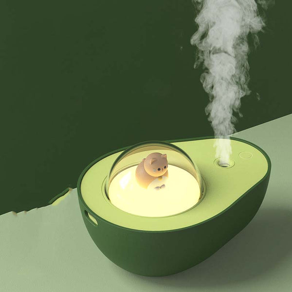 Frischli Luftbefeuchter Avocado-Design | Ionisierend & Leise | USB & Akku | 13,8 x 10,2 x 8,6 cm