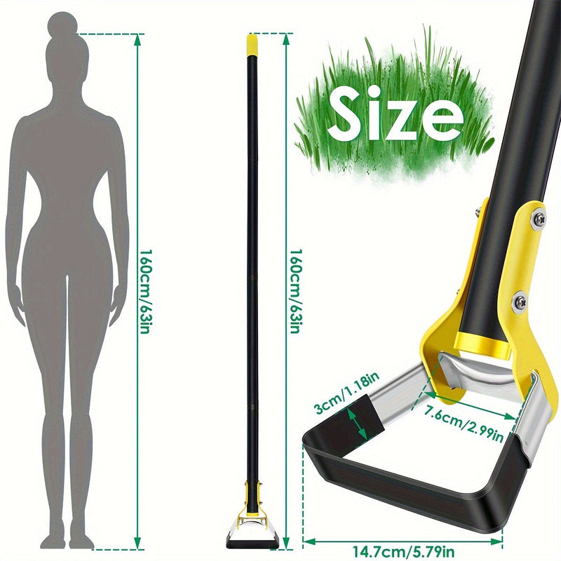 TerraTri Gartenhacke | Dreiecks-Kopf aus Edelstahl | Ergonomischer Griff | Schwarz-Gelb