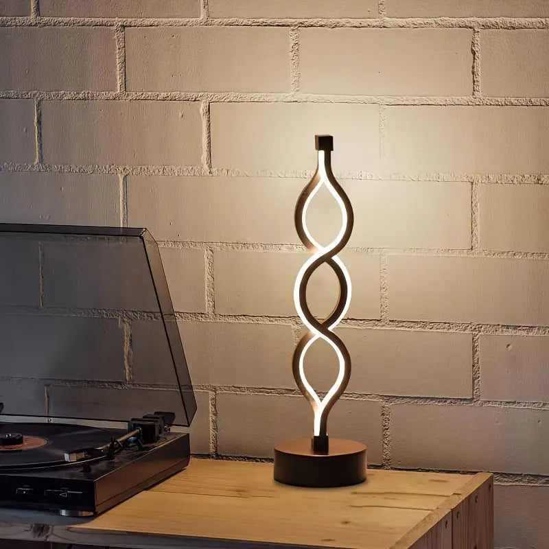 LED Tischlampe LumoSpira | Dimmbare Spiralform | USB-betrieben & Kabellos | Modernes Design für jedes Interieur