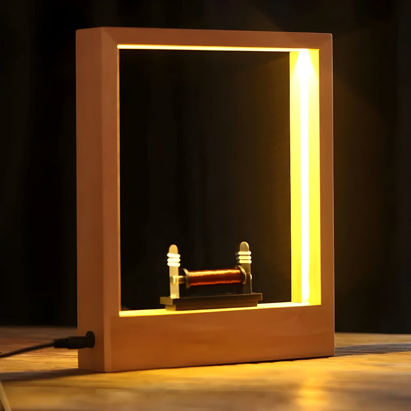 Leviora 3D Schwebelampe Feder | LED Nachtlicht | Touch-Steuerung | Kiefernholzrahmen