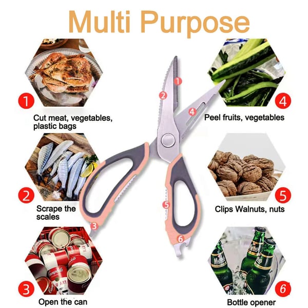 ChefSecret – 5-in-1 Multifunktions-Küchenschere für einfaches Schneiden