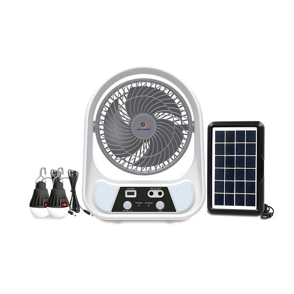 Solar-Ventilator SolventoGo | Mit LED-Nachtlicht & USB-Powerbank | Tragbar & Wiederaufladbar | Für Camping & Notfälle