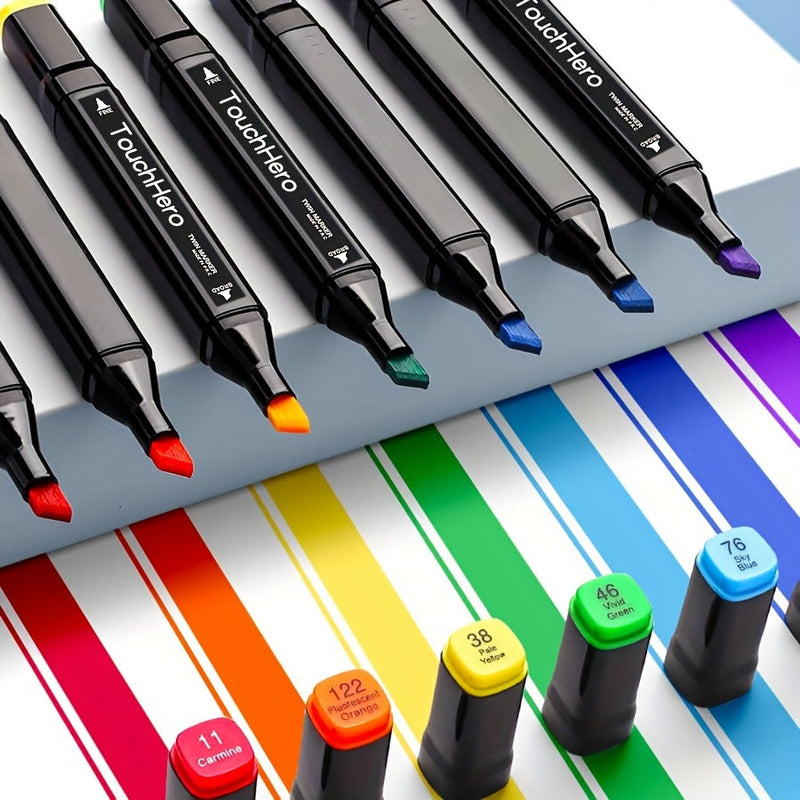 ColoristaPro Alkoholmarker Set 168 Farben | Doppelseitig mit Feiner & Breiter Spitze | Streifenfreies Zeichnen